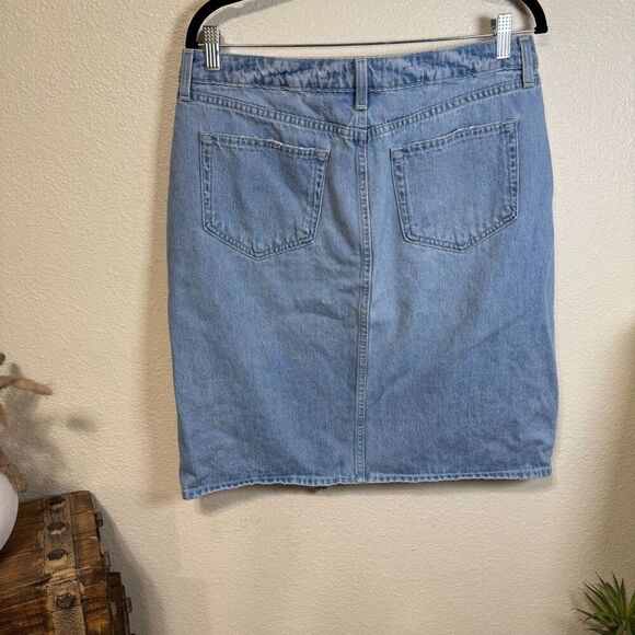 L'Agence Tylee Denim Palisade Above Knee Skirt Split Hem Light wash Size 31 - Picture 6 of 9